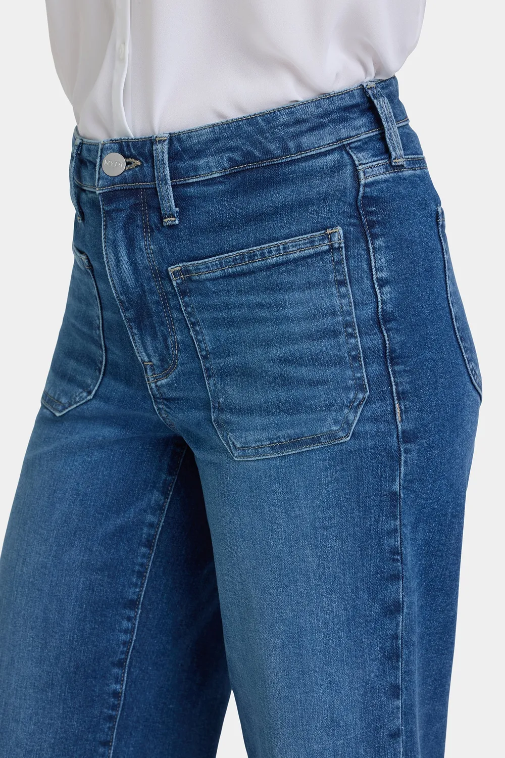 NYDJ Teresa Wide Leg Ankle Jeans Opera Blue High Rise