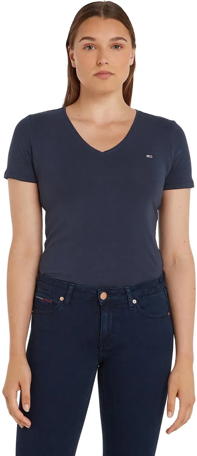 Tommy Jeans TJW Skinny T-Shirt Damen S V-Ausschnitt
