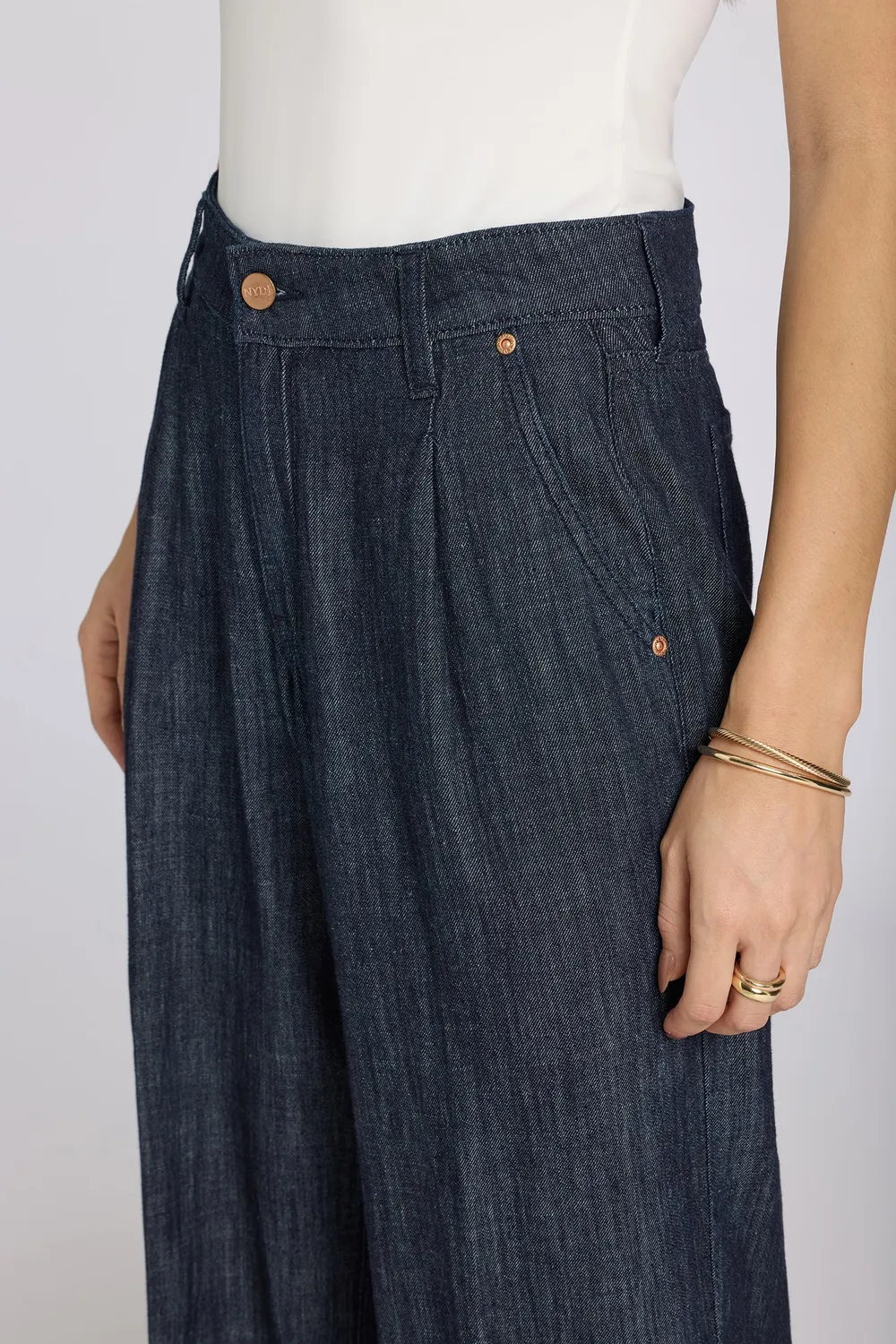NYDJ Teresa Wide Leg Ankle Jeans Dark Indigo