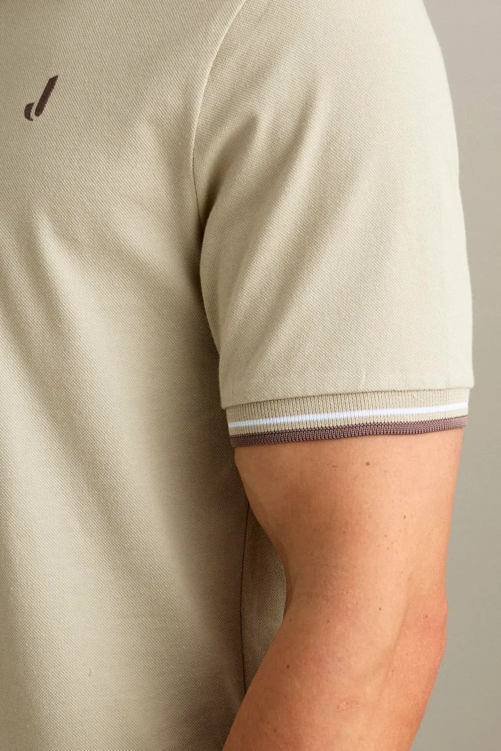 Jeckerson Polo Kurzarm Poloshirt hellbeige Piqué