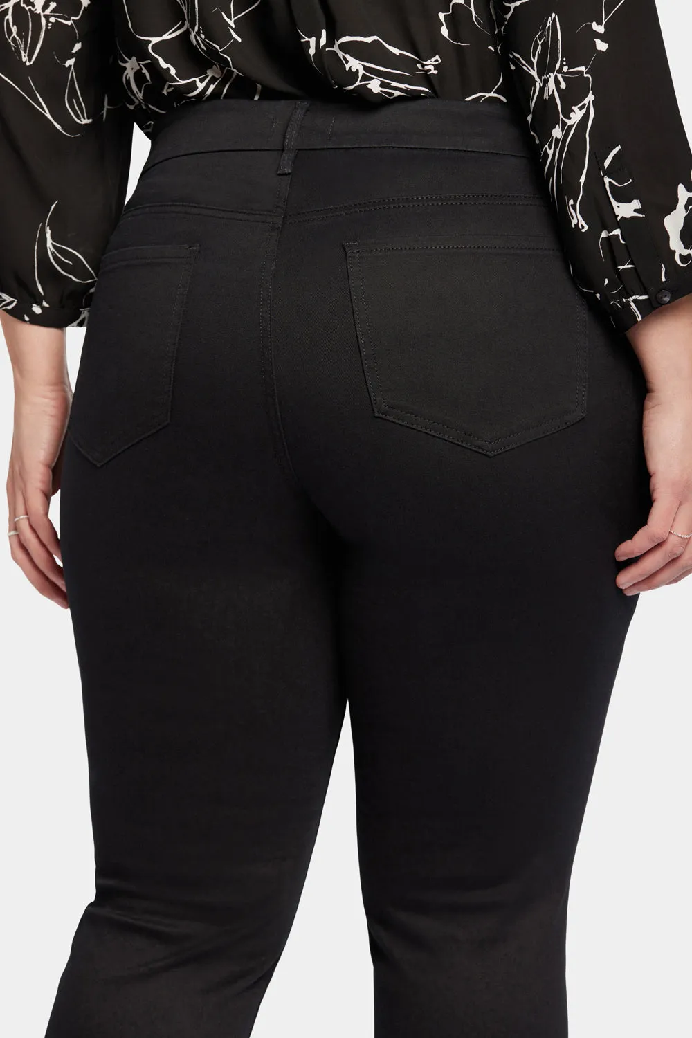 NYDJ Waist-Match Marilyn Straight Plus Jeans Schwarz