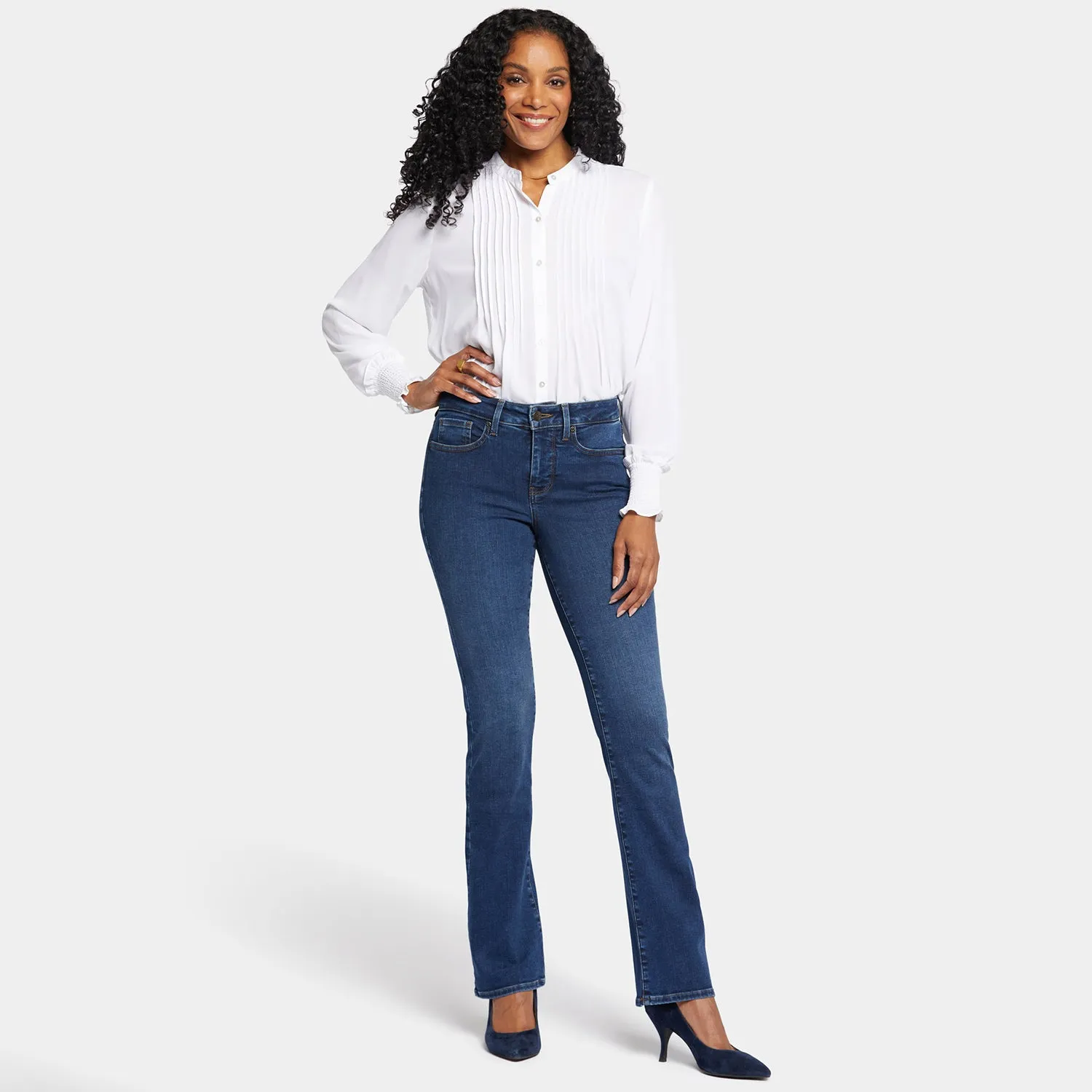 NYDJ Barbara Bootcut Petite Jeans Cooper Blau