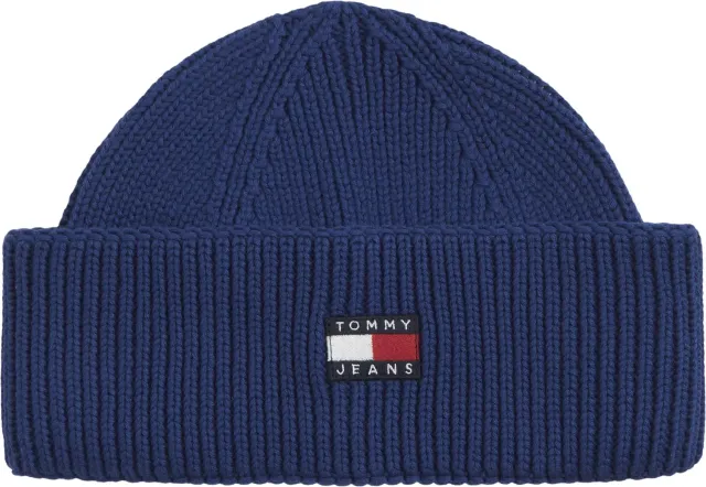 Tommy Jeans TJM Heritage Short Beanie AM0AM14601 blau