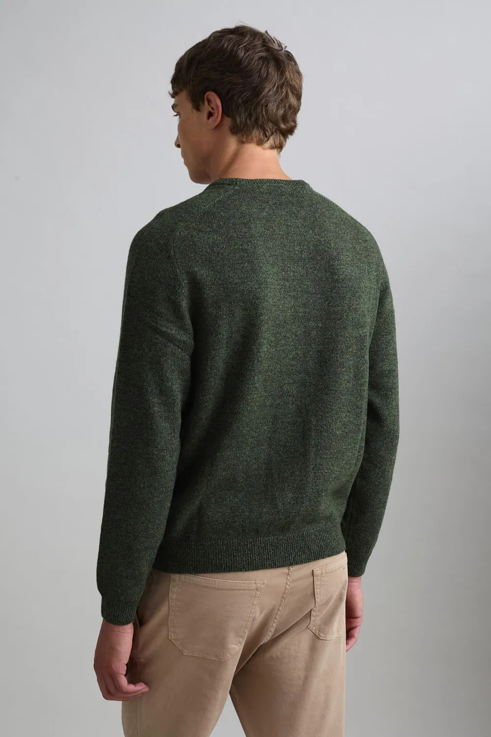 Jeckerson Girocollo Raglan Pullover Wolle militärgrün