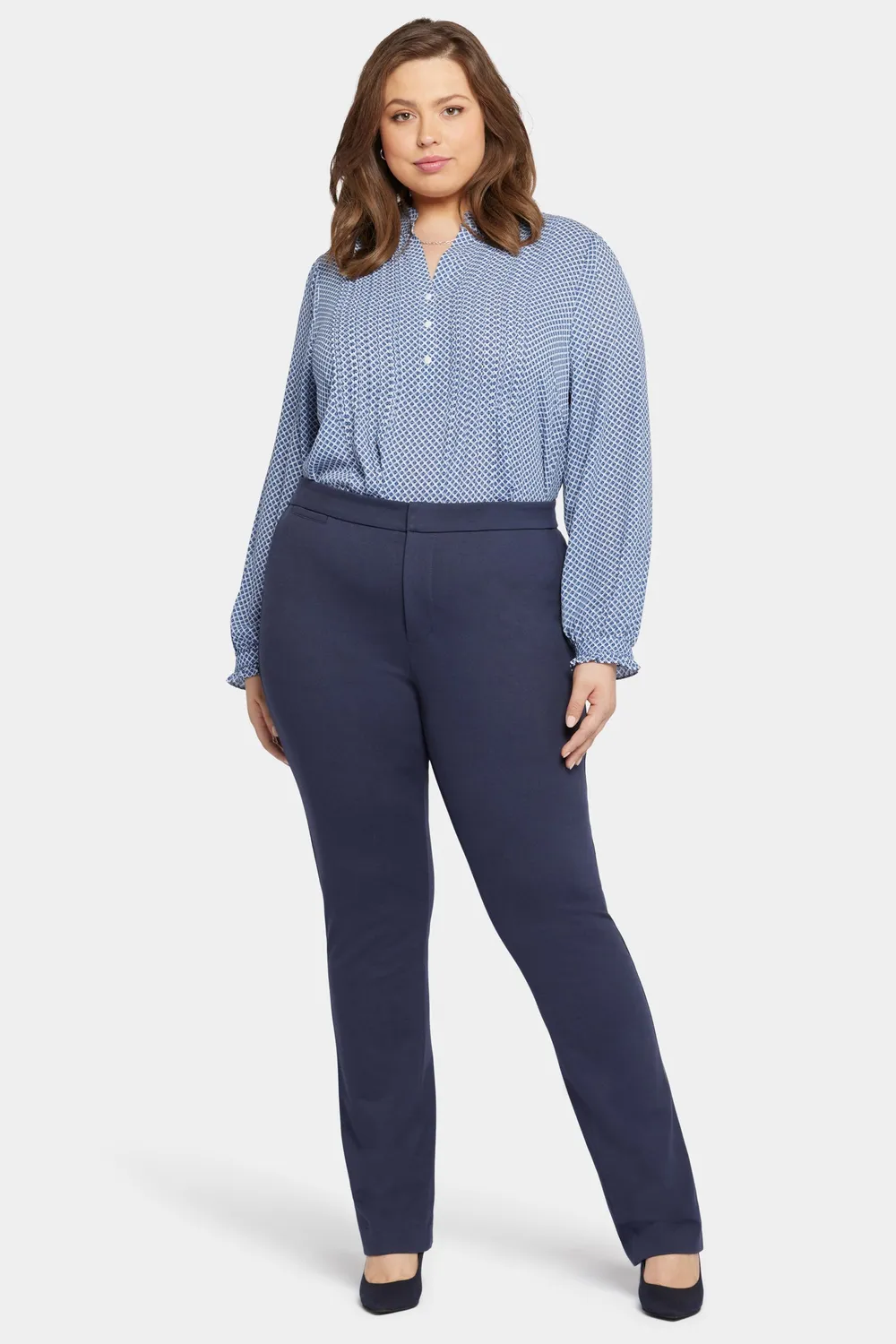 NYDJ Slim Trouser Hose Oxford Navy Plus Size