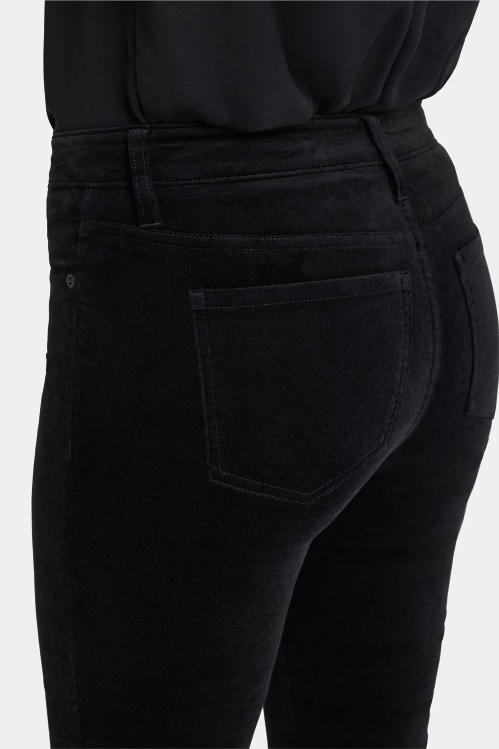 NYDJ Sheri Slim Hose Schwarz Velveteen schmal