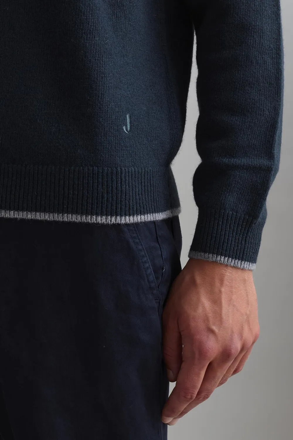 Jeckerson Girocollo Raglan Pullover dunkelgrün Wollmix