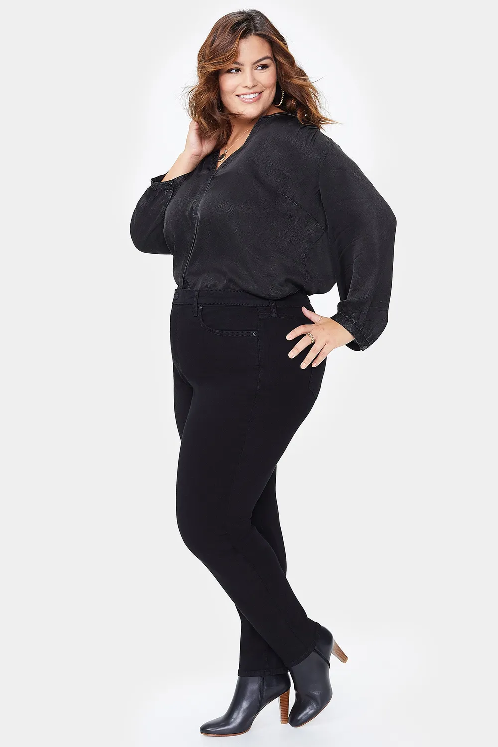 NYDJ Ami Skinny Jeans Schwarz Plus Size mit Shape