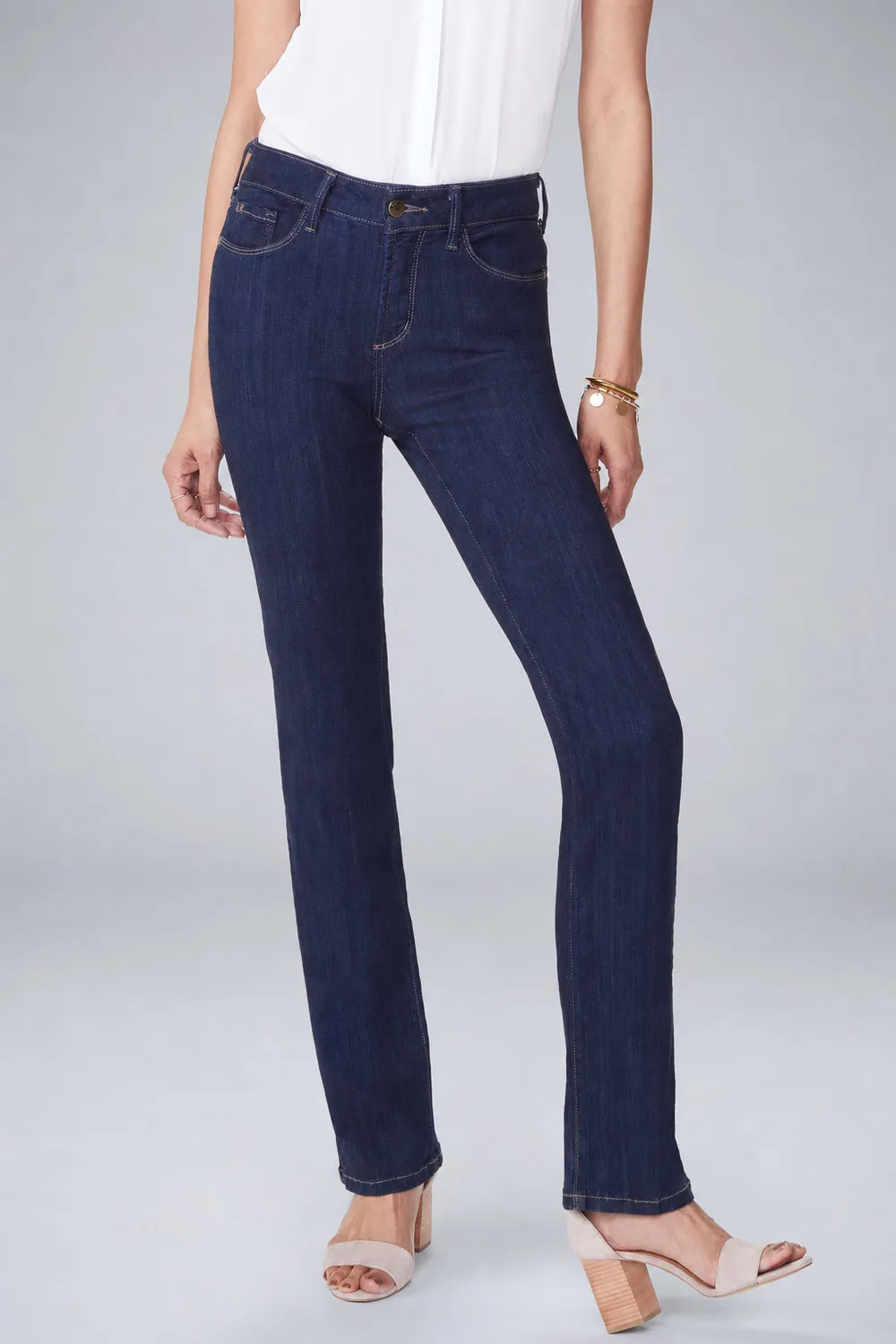 NYDJ Marilyn Straight Jeans Mabel Blau Stretch