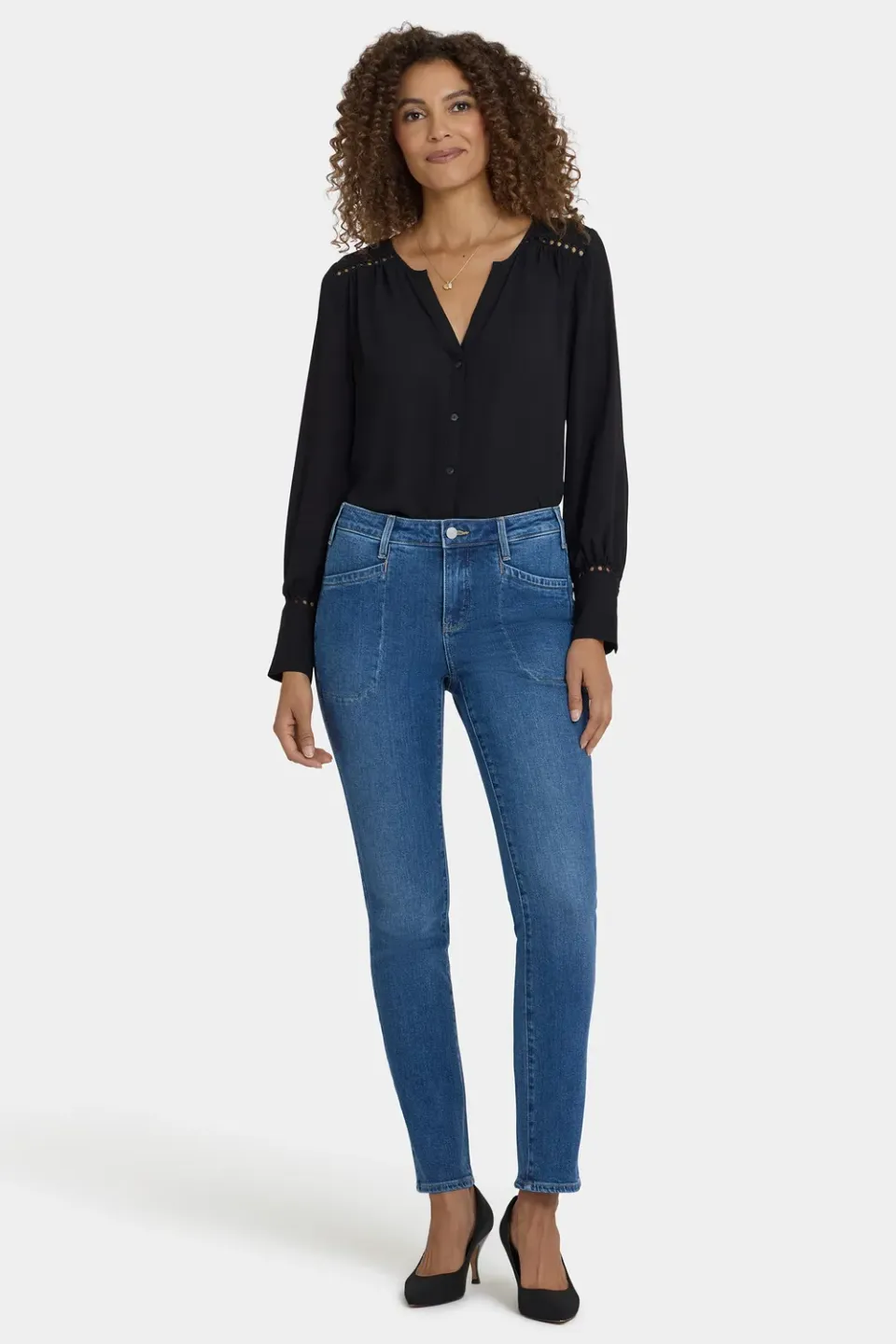 NYDJ Sheri Slim Jeans Opera Blue Petite Indigo