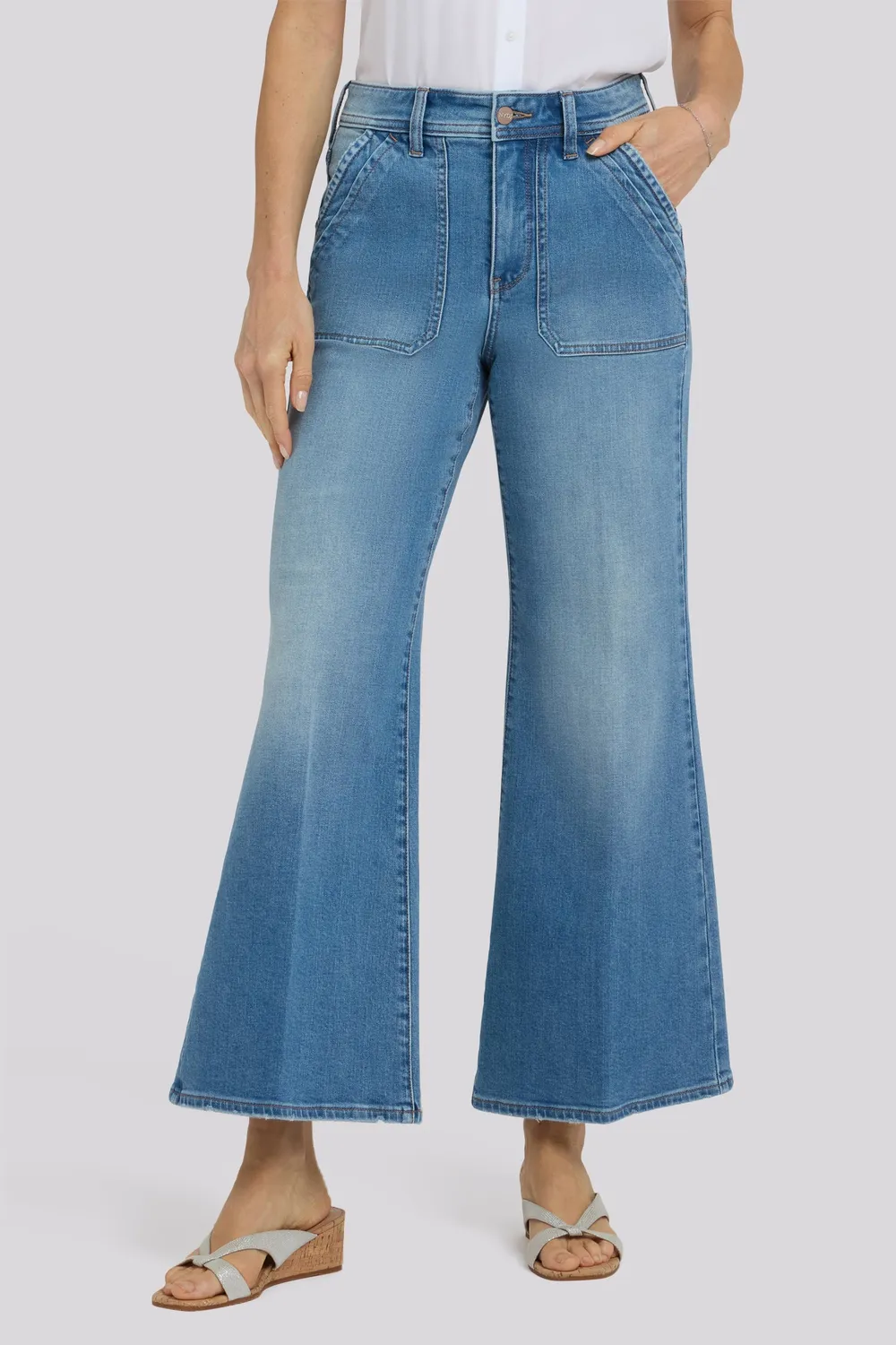 NYDJ Mia Palazzo Ankle Jeans Port Sea Weit
