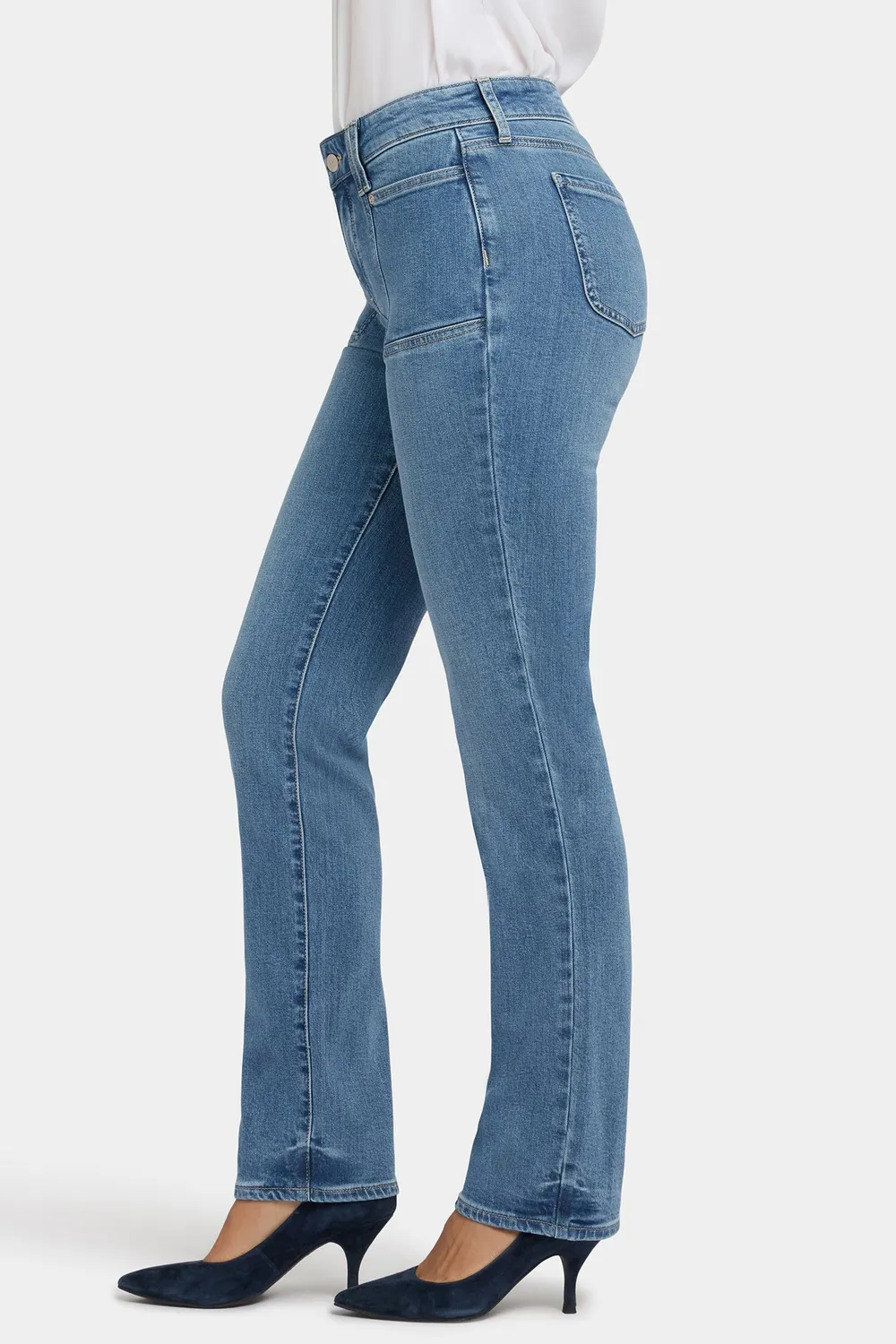 NYDJ Marilyn Straight Jeans Bastille Sea hellblau formend