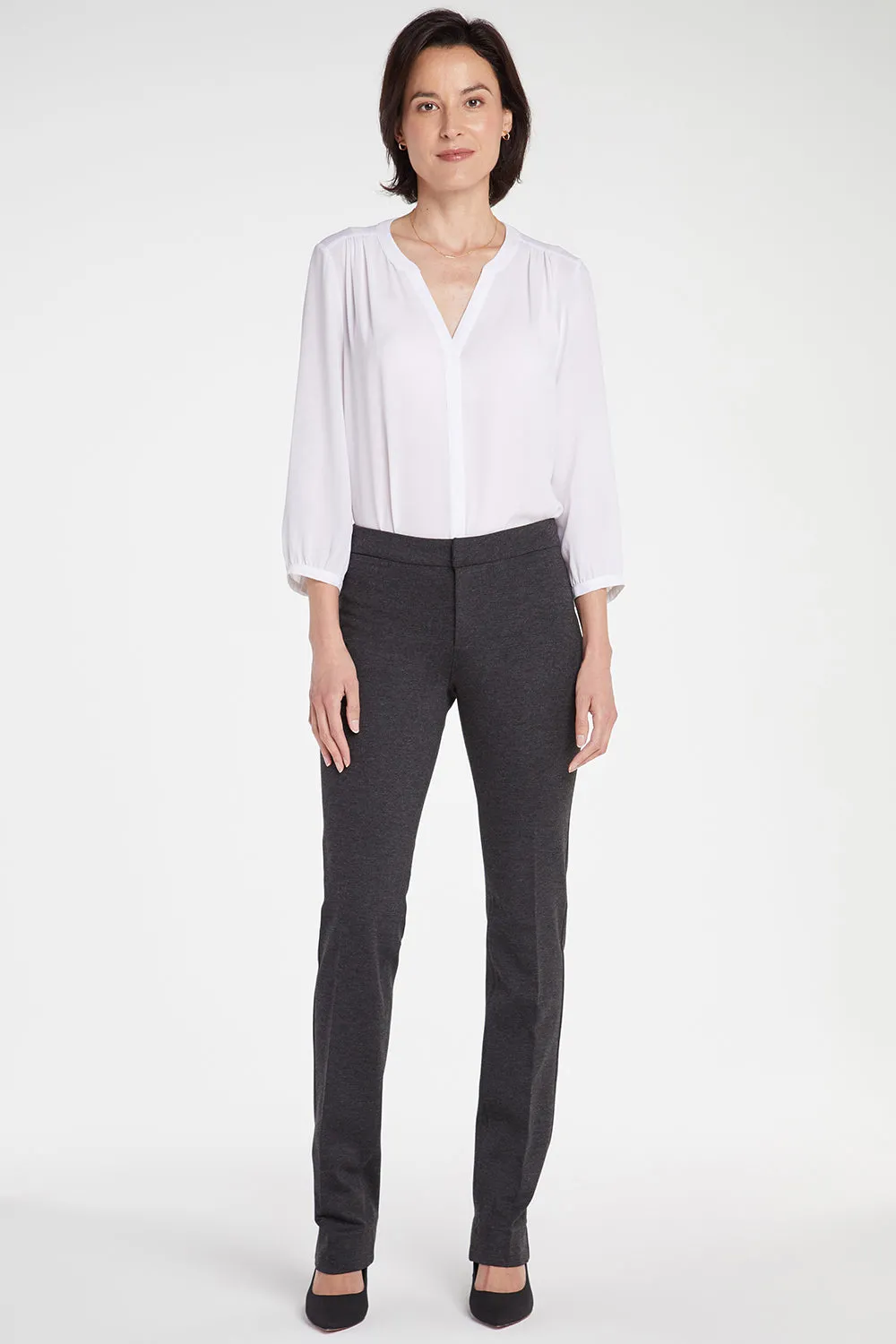 NYDJ Slim Trouser Petite Stoffhose Charcoal Ponte