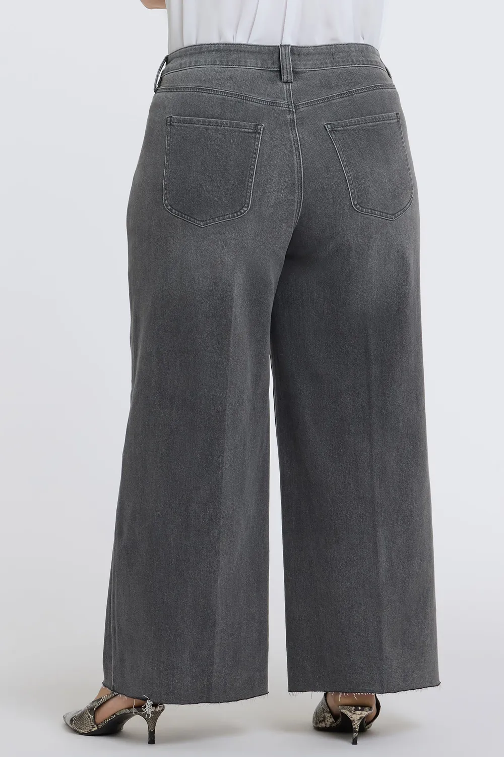 NYDJ Simone Wide Leg Jeans Dusty Ash Plus-Size grau