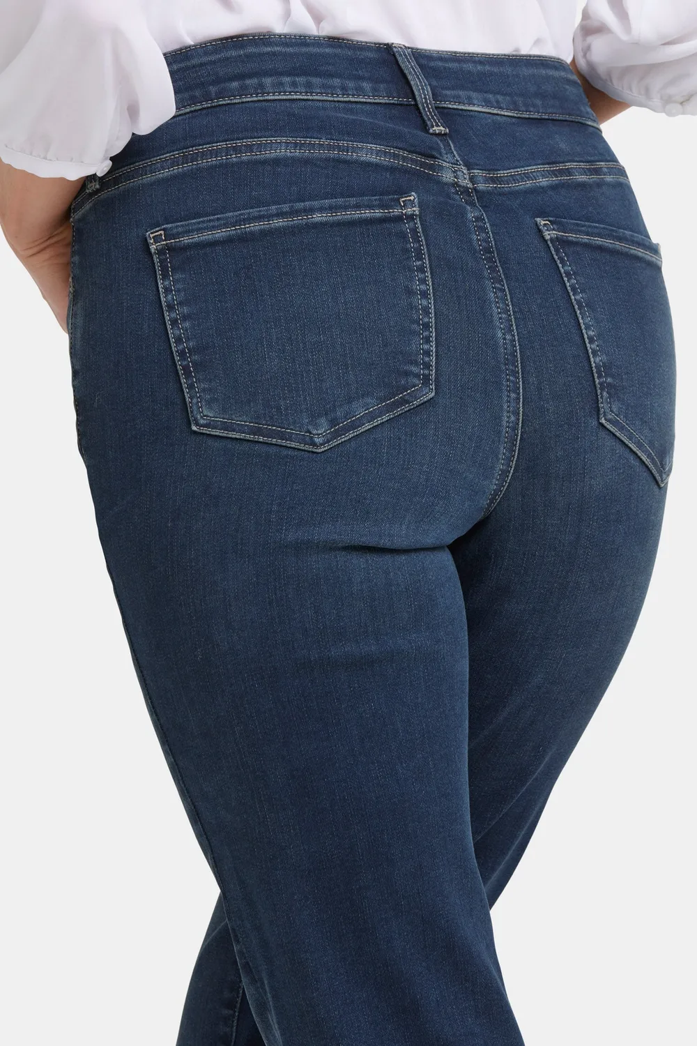 NYDJ Marilyn Straight Petite Jeans Presley dunkelblau