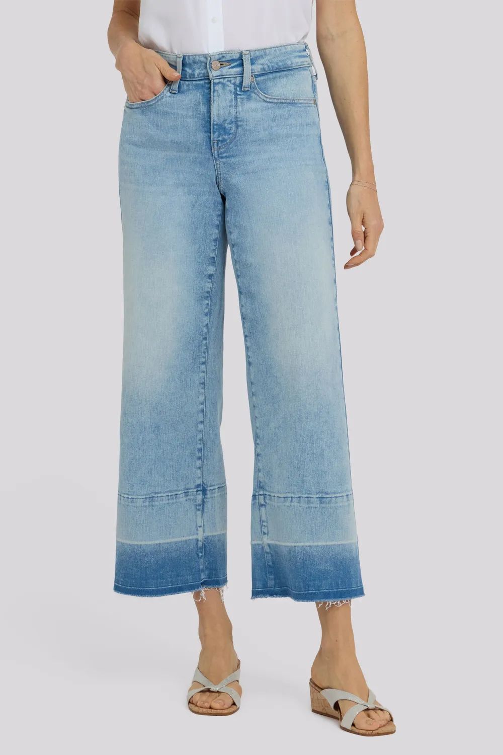 NYDJ Teresa Wide Leg Ankle Jeans Oasis Sand