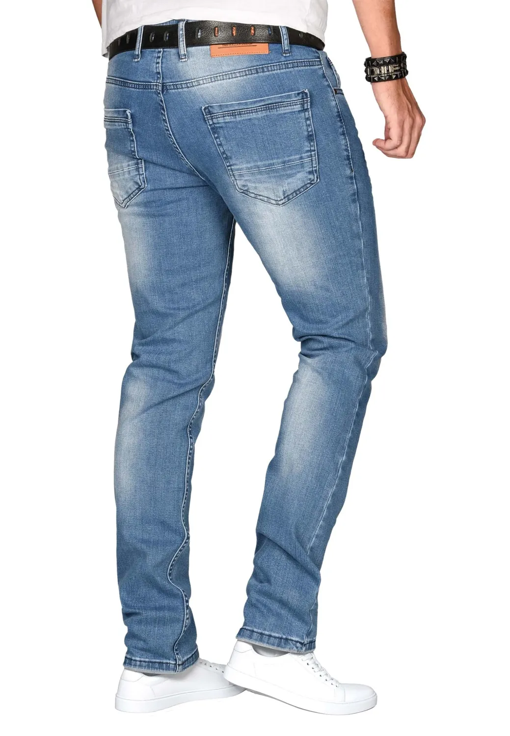 Alessandro Salvarini Slim Fit Jeans Herren 38W/36L Washed