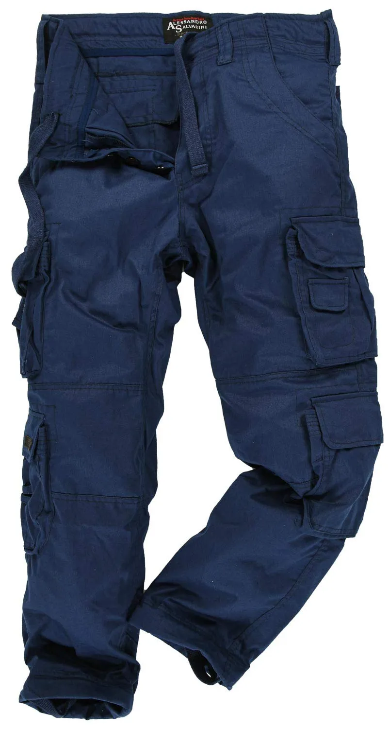 Alessandro Salvarini AS078 Cargohose lang Baumwolle mit Taschen