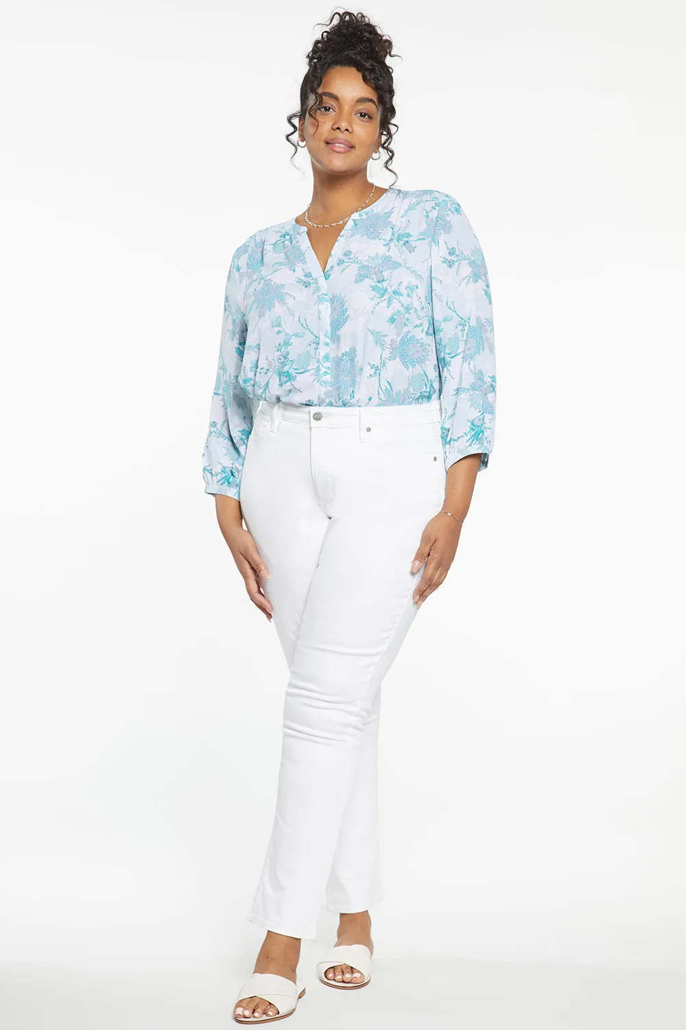NYDJ Sheri Slim Plus Size Jeans Optic White weiß