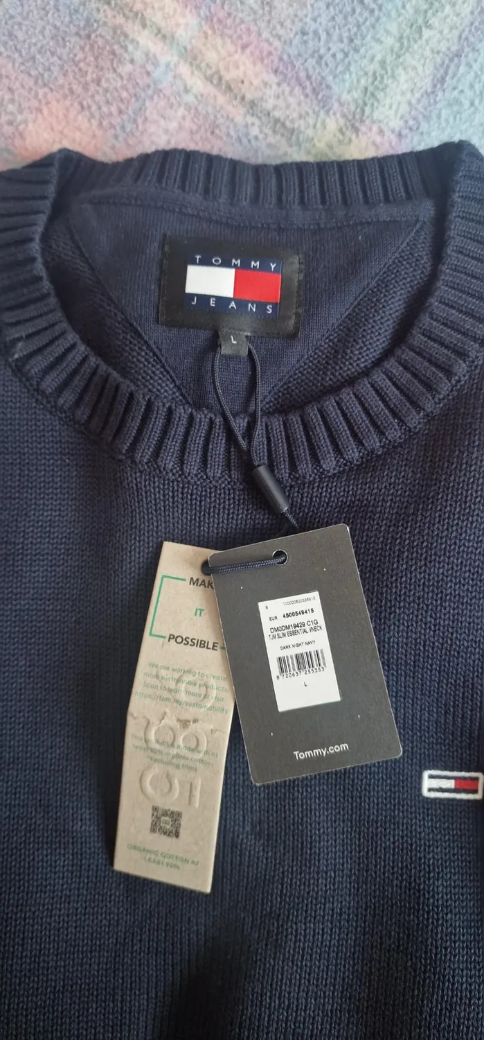 Tommy Jeans Slim Essential Herren Pullover V-Ausschnitt S