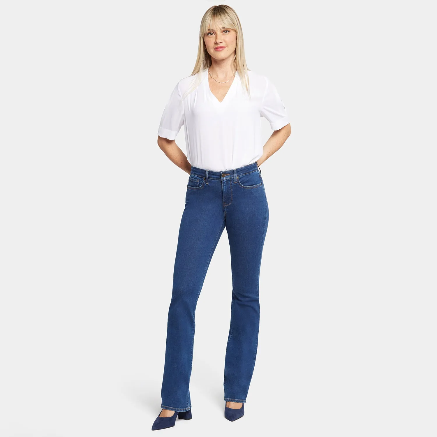 NYDJ Barbara Bootcut Petite Jeans Quinn blau