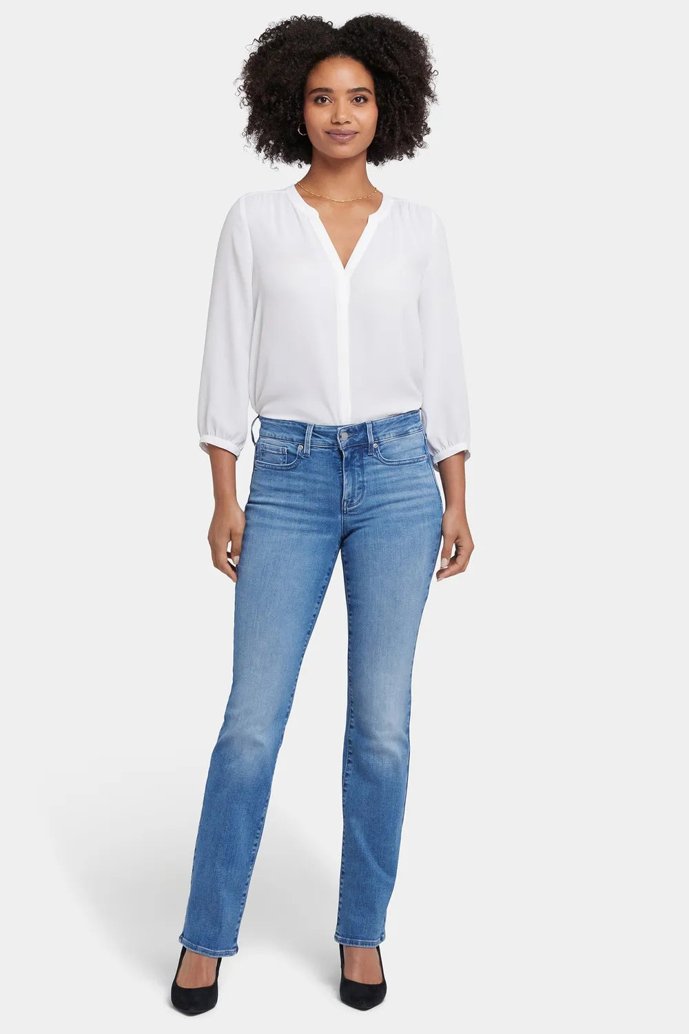 NYDJ Marilyn Jeans Straight Stunning Mid Rise
