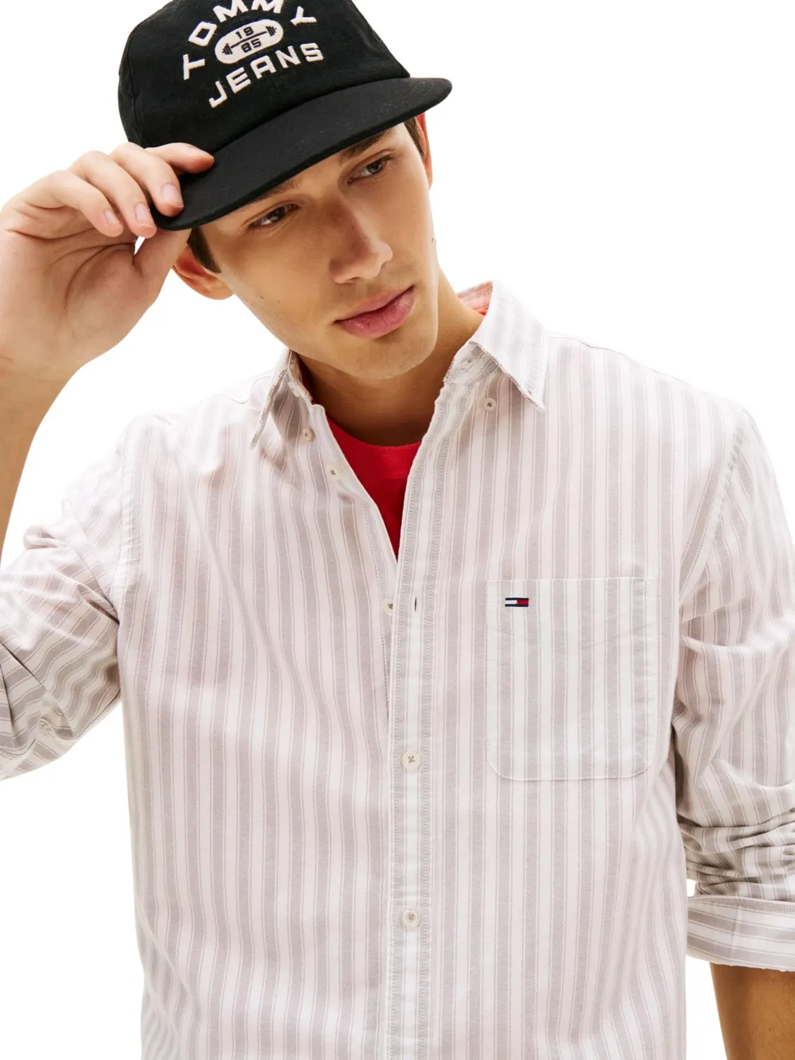 Tommy Jeans TJM Reg Stripe Oxford DM0DM22790 Hemd gestreift
