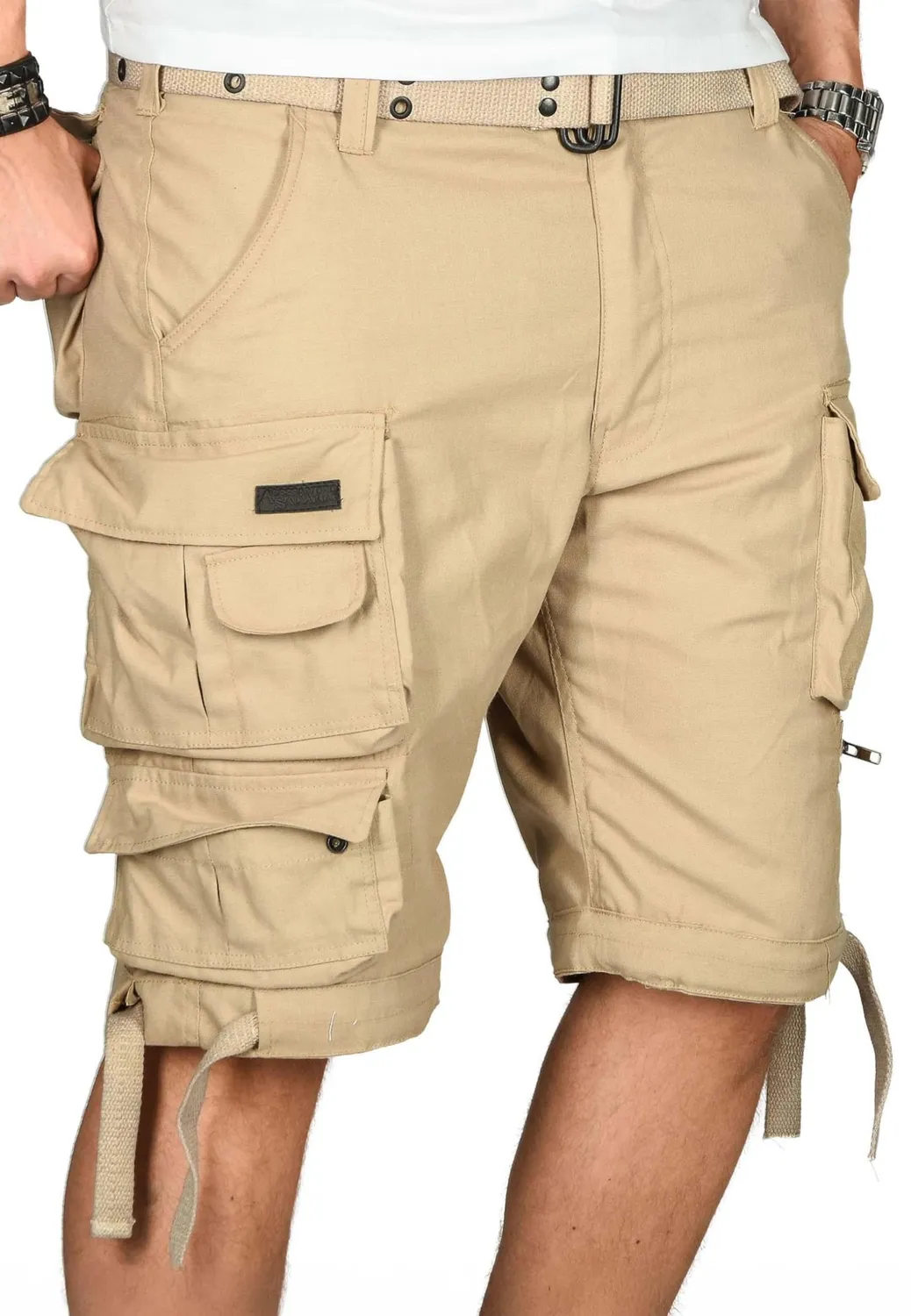 Alessandro Salvarini AS-079 Cargoshorts mit Gürtel Baumwolle
