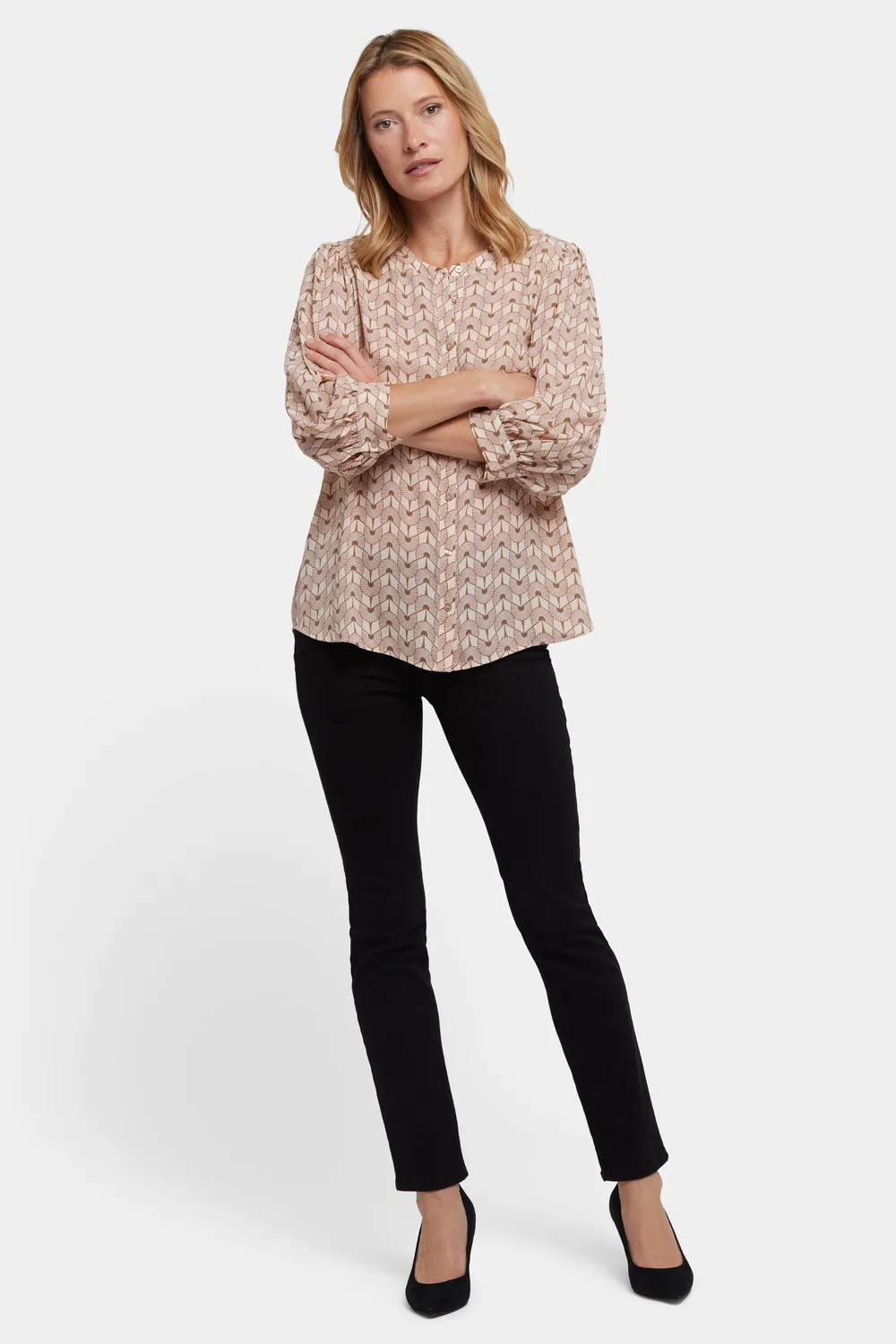 NYDJ Bonnie Bluse Gare de Lyon Georgette 3/4-Arm