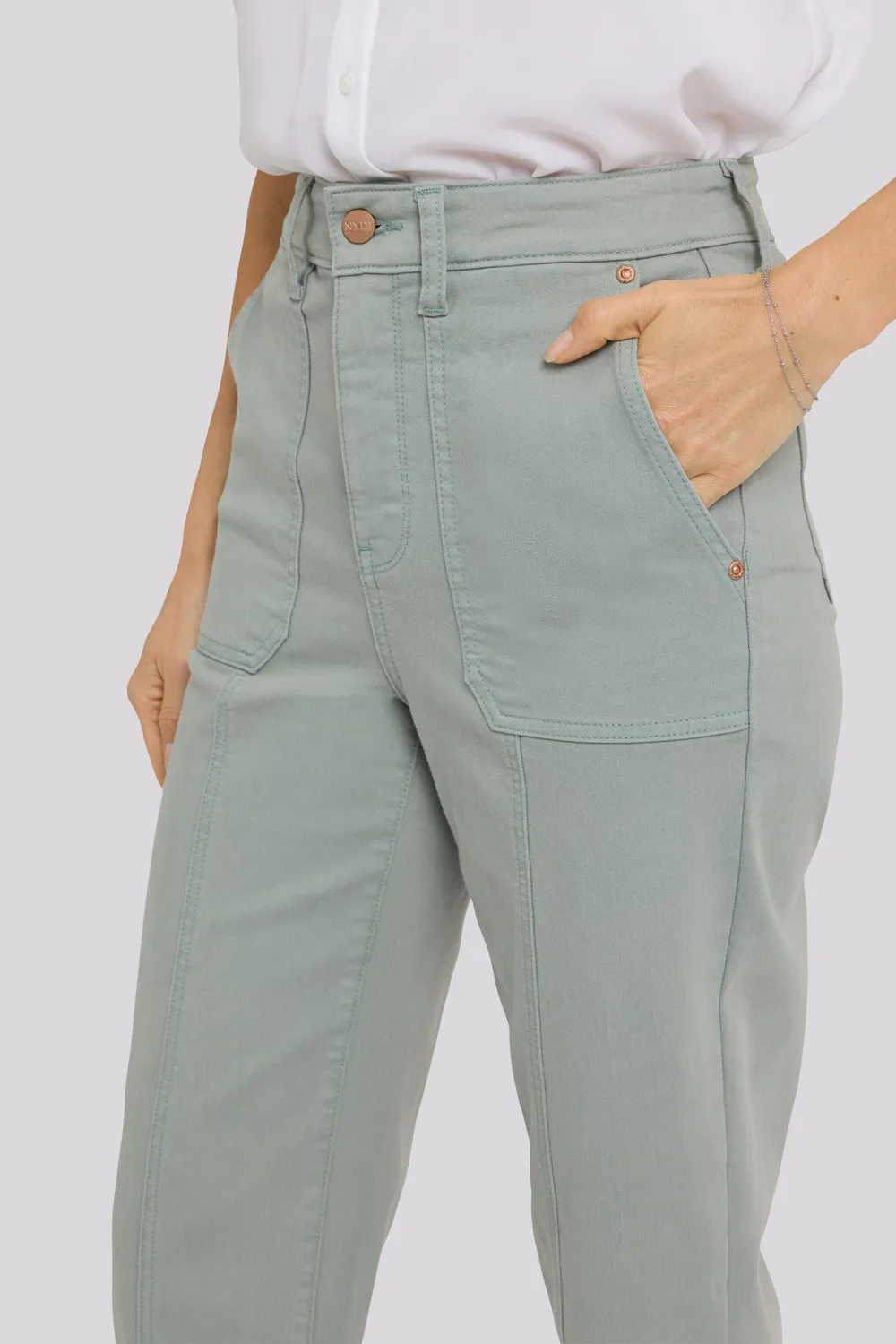 NYDJ Kasey Stovepipe Ankle Jeans Mistletoe Grün