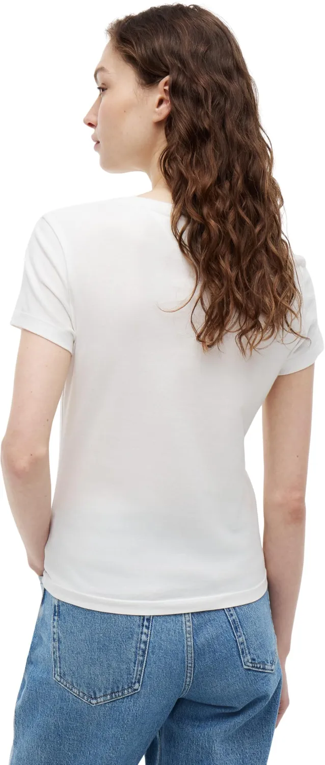 Tommy Jeans Essential Rib T-Shirt Slim Fit Ecru