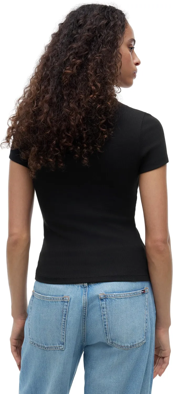 Tommy Jeans TJW Slim Badge Rib Tee T-Shirt Damen M