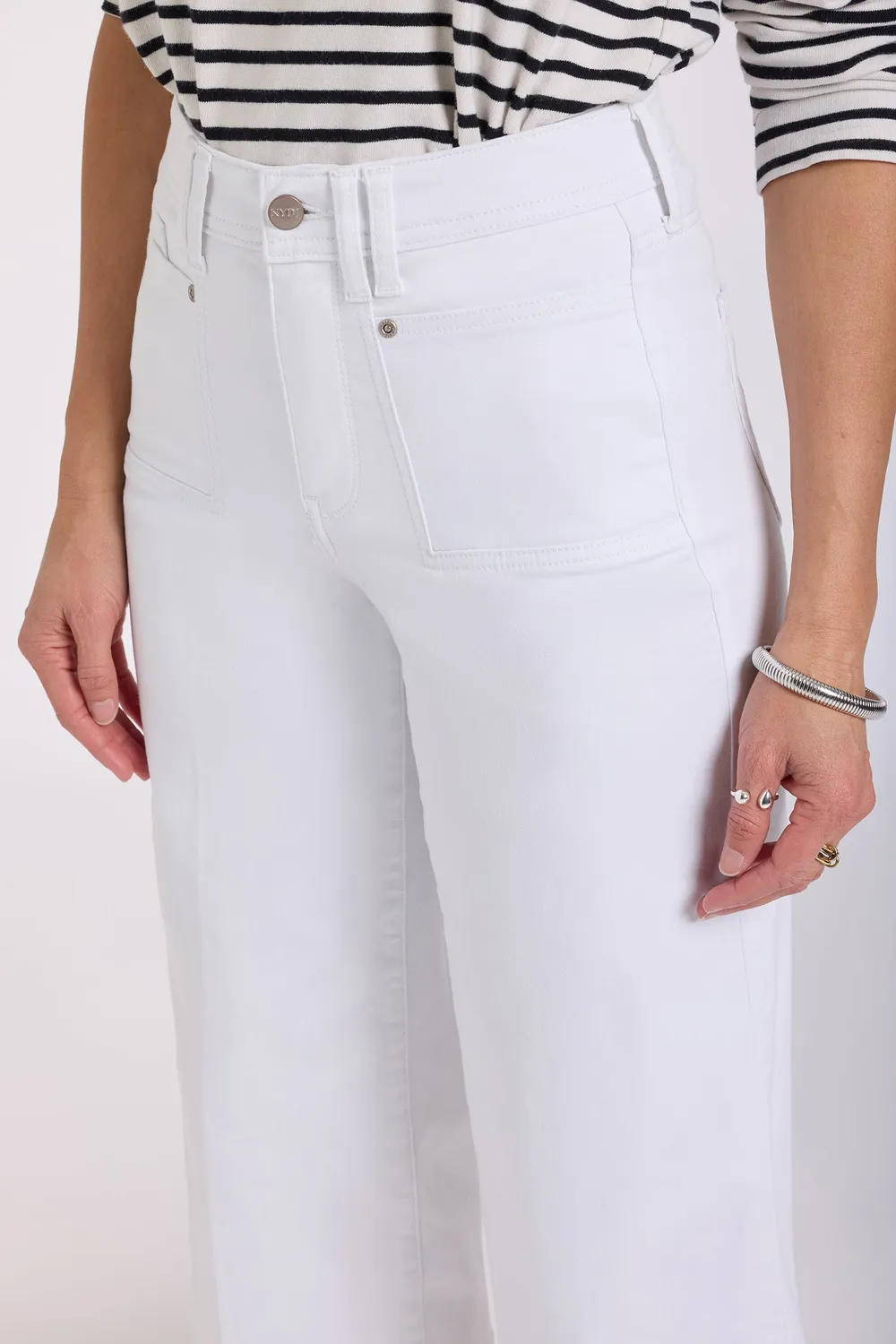NYDJ Brigitte Wide Leg Capri Jeans Optic White weiß