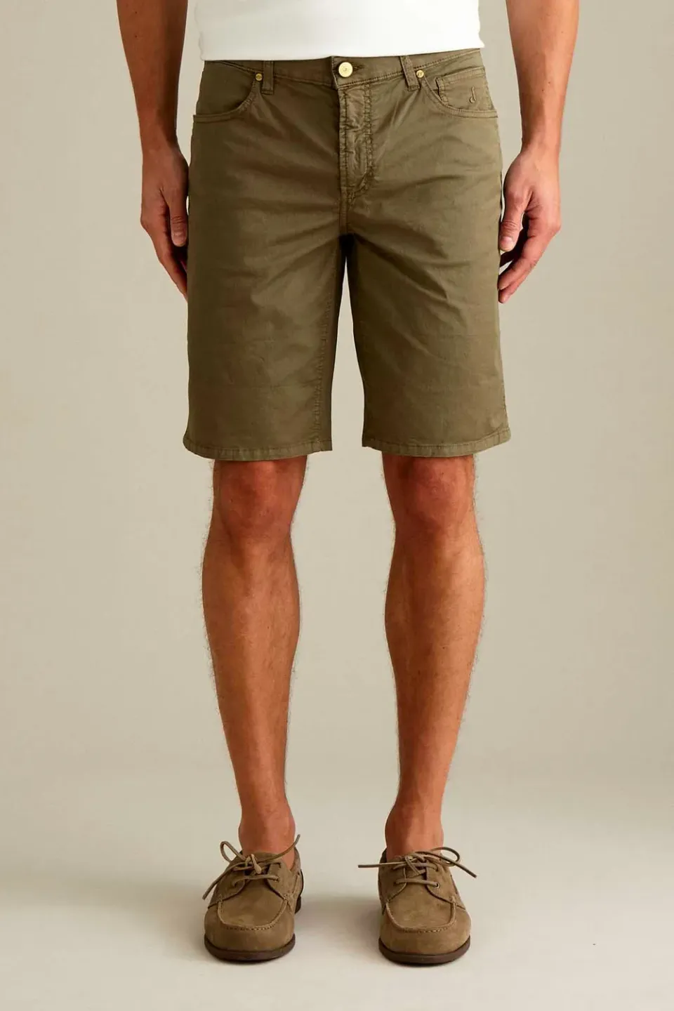 Jeckerson Jo Bermuda Shorts Slim grün Gabardine