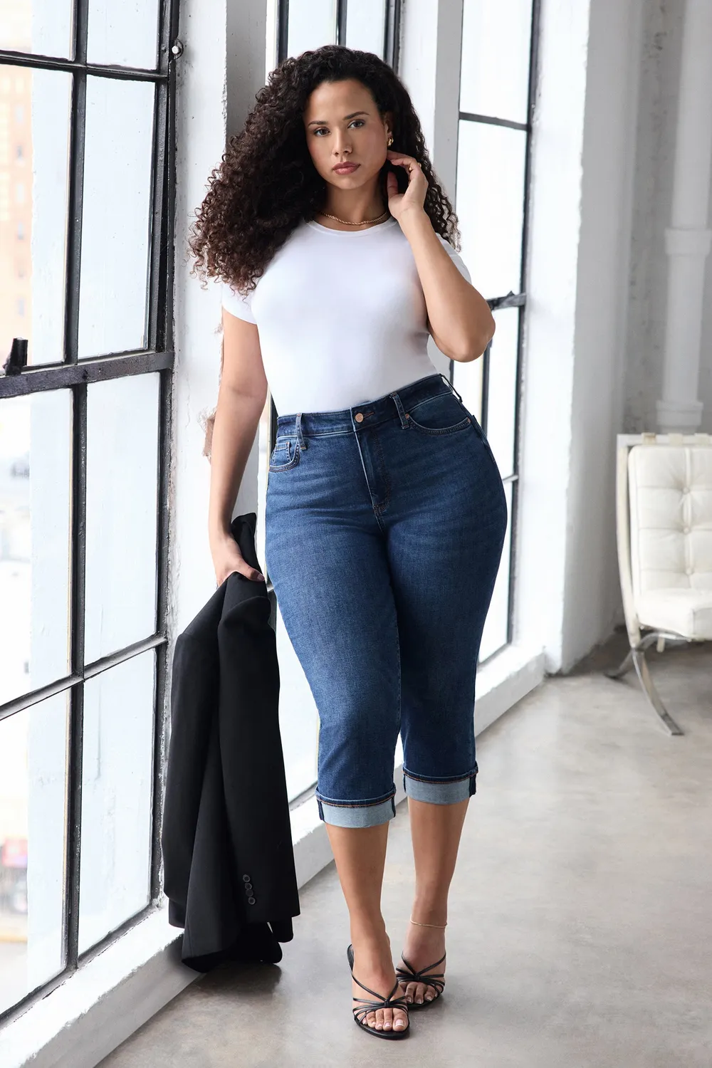 NYDJ Marilyn Crop Jeans Sunset Villa Plus Stretch