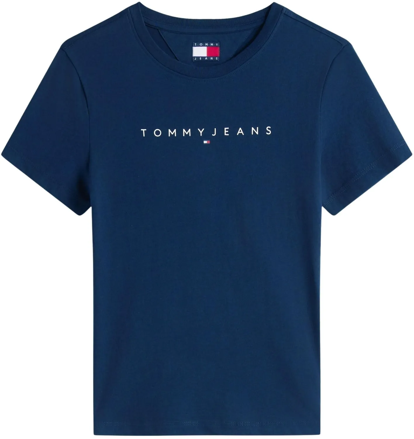 Tommy Jeans Damen T-Shirt Linear Slim Fit Kurzarm