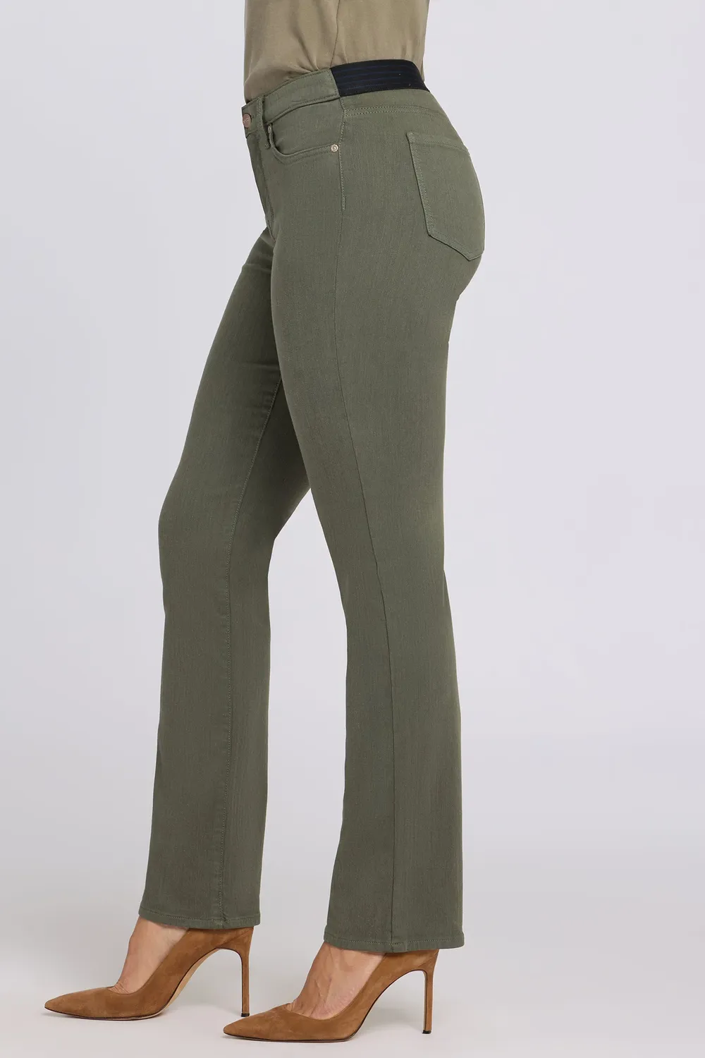 NYDJ Marilyn Straight Jeans Desert Green No Gapper