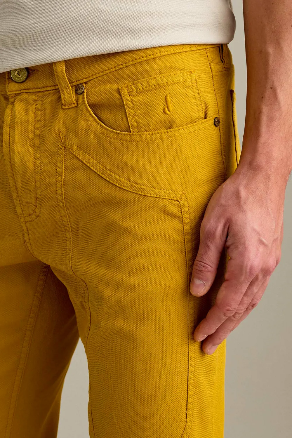 Jeckerson John Slim Fit Hose Gelbgold Patch