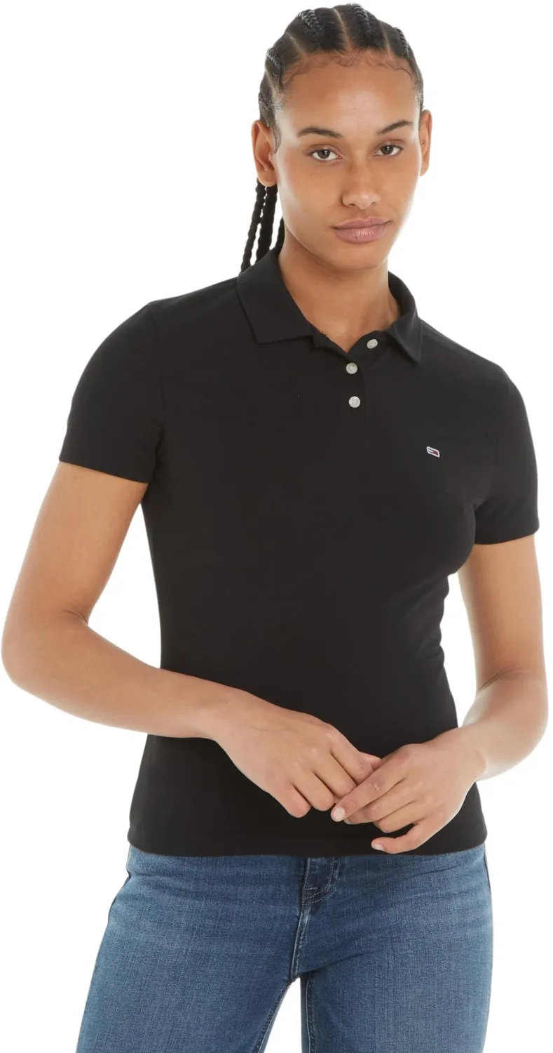 Tommy Jeans TJW Slim Essential Polo SS Polo Damen Rot Deep Crimson