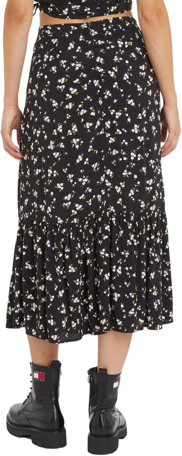 Tommy Jeans Floral Ruffle Midi Rock geblümt