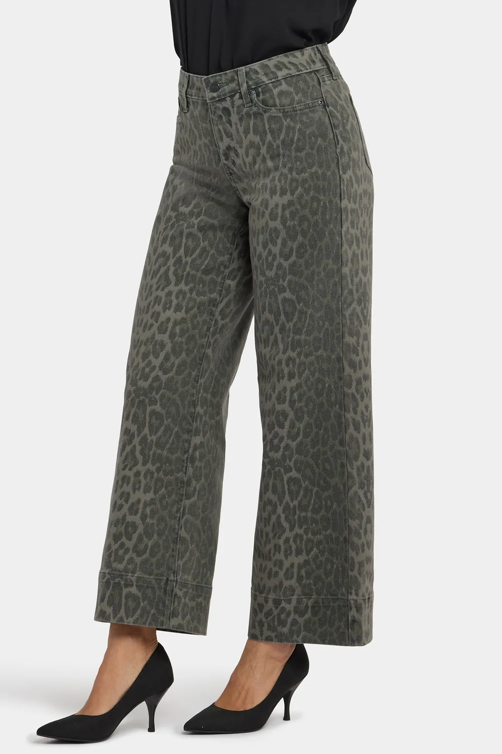 NYDJ Teresa Wide Leg Ankle Jeans Leo Grün