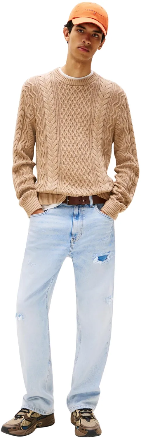 Tommy Jeans Cable Knit Pullover Zopfmuster Wolle