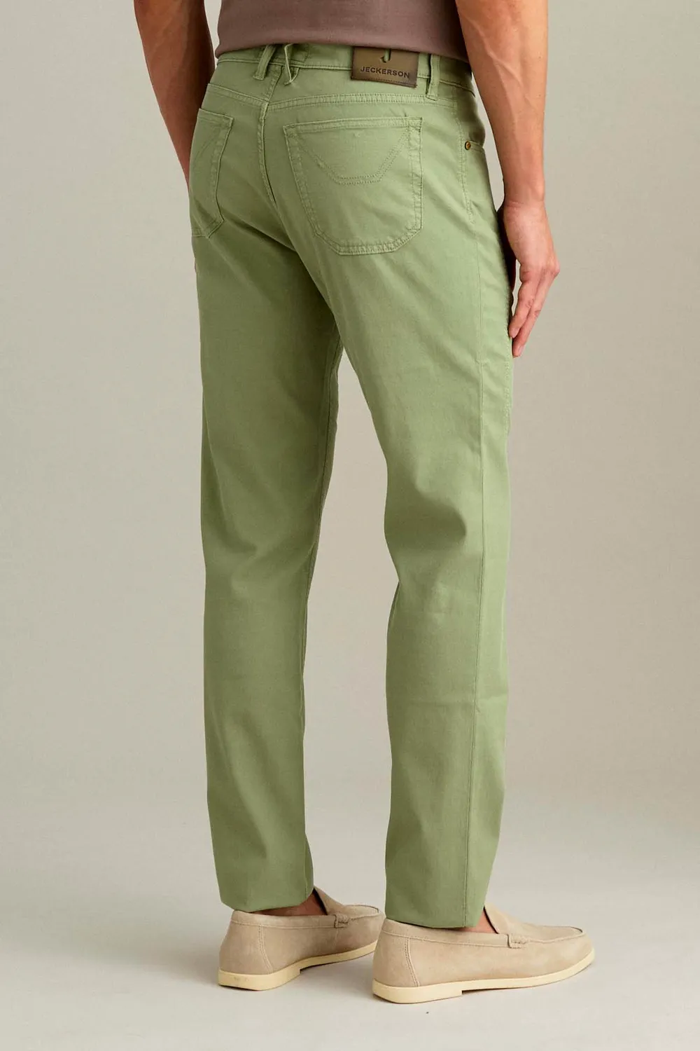 Jeckerson John Slim Fit Hose Salbeigrün Microstruktur