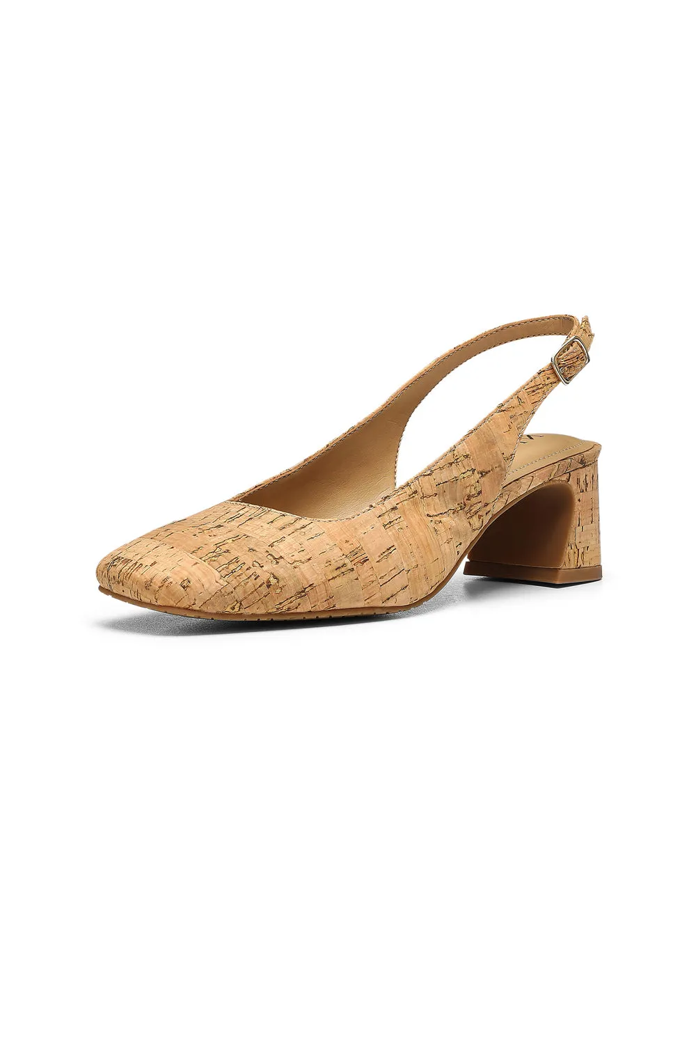 NYDJ Faelynn Slingpumps Natural Kork Absatz verstellbar