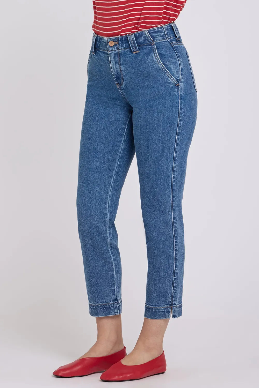 NYDJ Sheri Slim Straight Ankle Jeans Salton Indigo