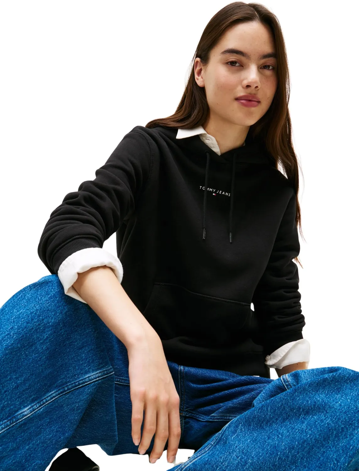 Tommy Jeans Linear Hoodie Damen XL mit Kapuze