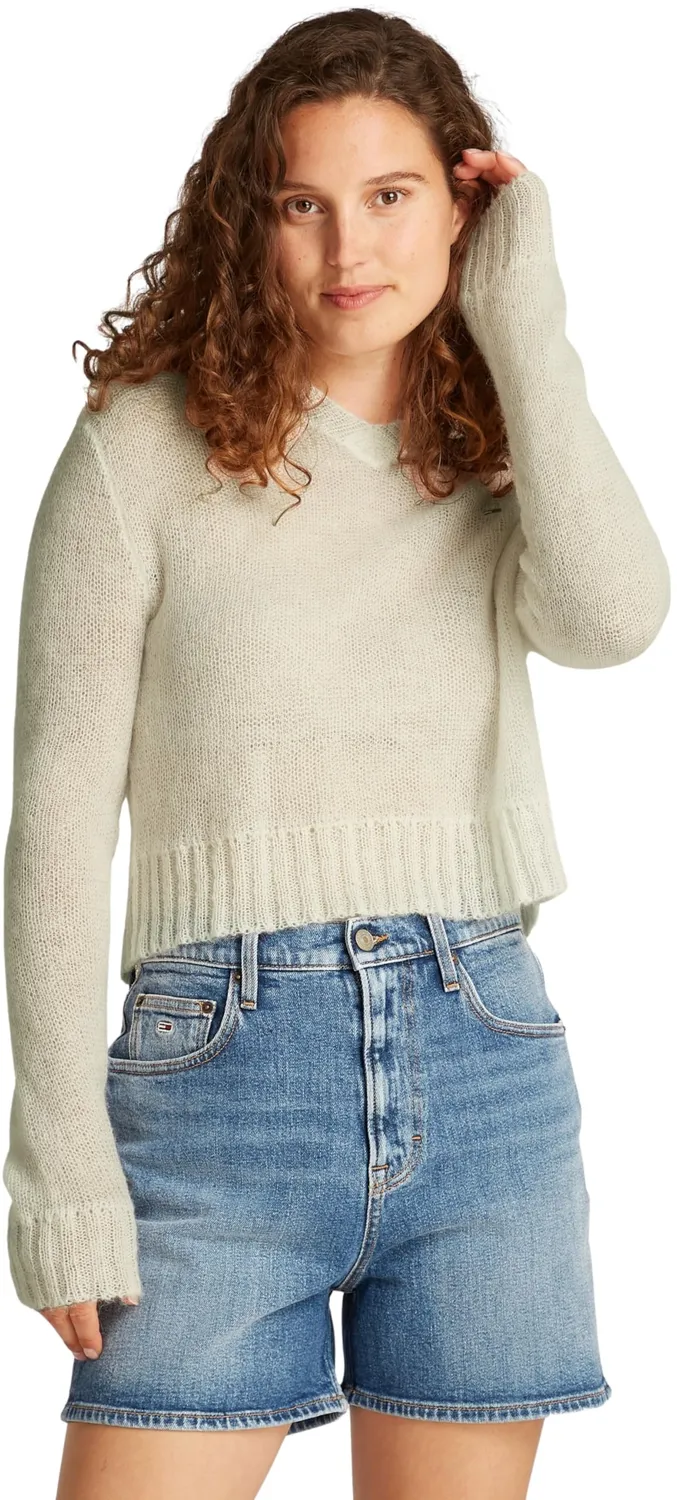 Tommy Jeans Open Knit Pullover Damen XL mit V-Ausschnitt