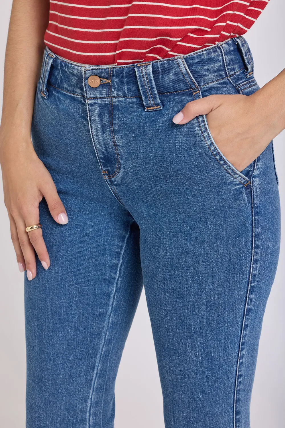 NYDJ Sheri Slim Straight Ankle Jeans Salton Indigo