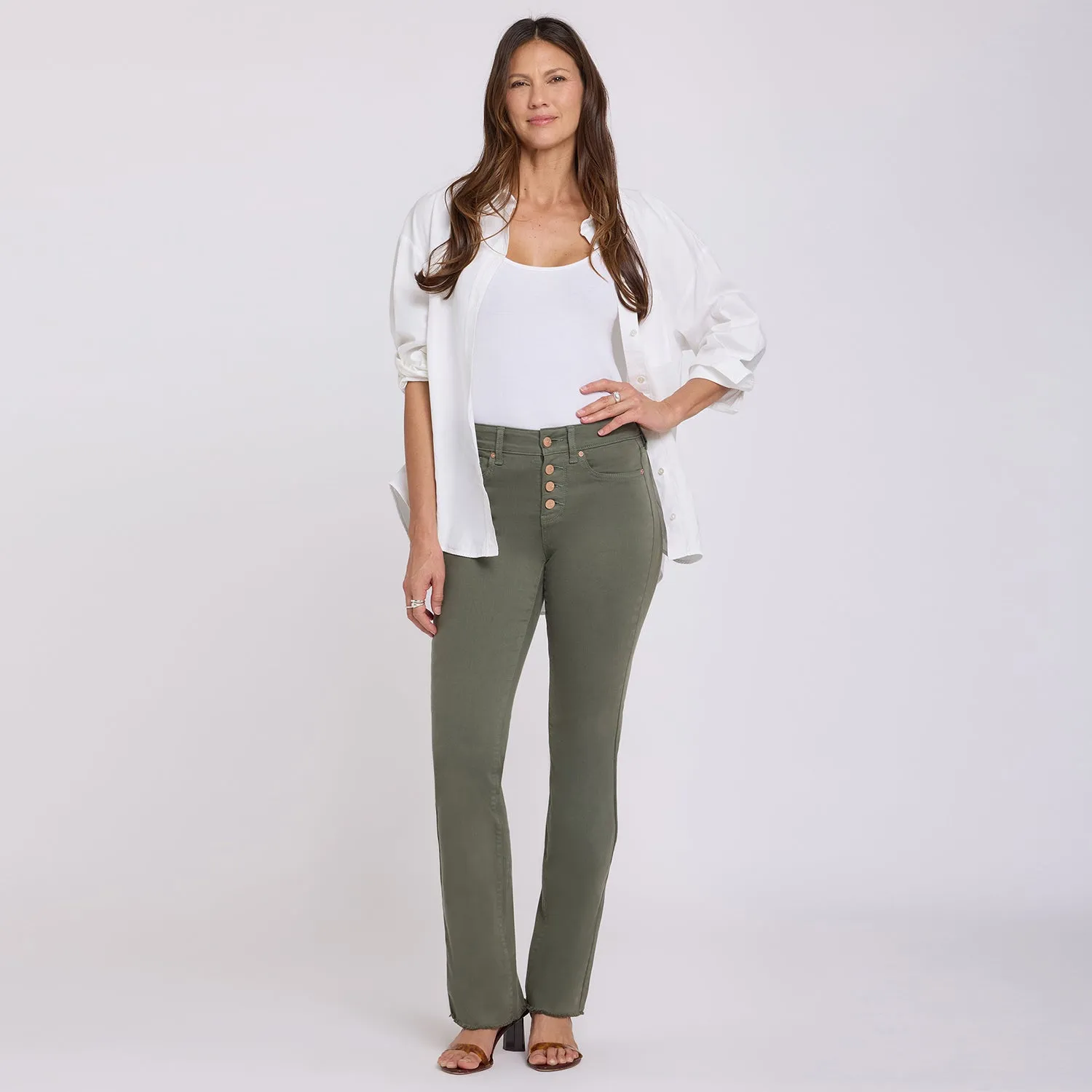 NYDJ Barbara Bootcut Jeans Desert Green Grün formend
