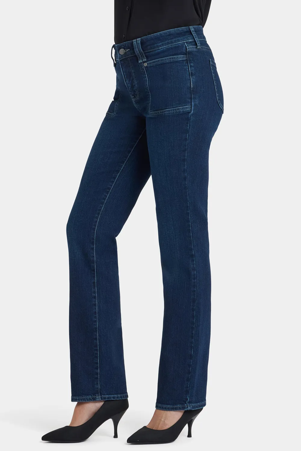 NYDJ Marilyn Straight Jeans Ink Skyline Patch